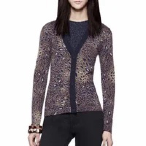 Tory Burch Sierra Leopard Cardigan Size XS - Picture 1 of 5